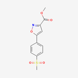 molecular formula C12H11NO5S B15336723 Methyl 5-(4-(methylsulfonyl)phenyl)isoxazole-3-carboxylate 