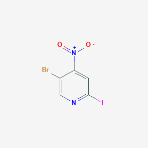 molecular formula C5H2BrIN2O2 B15336745 5-Bromo-2-iodo-4-nitropyridine 