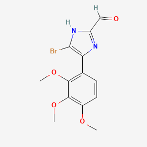 molecular formula C13H13BrN2O4 B15336799 5-Bromo-4-(2,3,4-trimethoxyphenyl)imidazole-2-carbaldehyde 
