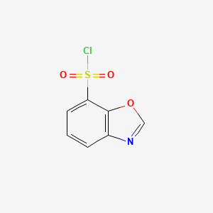 molecular formula C7H4ClNO3S B15336841 Benzo[d]oxazole-7-sulfonyl Chloride 