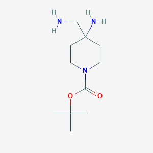 molecular formula C11H23N3O2 B153373 Tert-butyl 4-amino-4-(aminomethyl)piperidine-1-carboxylate CAS No. 871115-32-1
