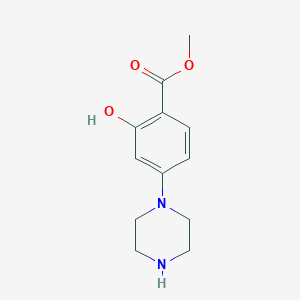 molecular formula C12H16N2O3 B15337396 Methyl 2-Hydroxy-4-(1-piperazinyl)benzoate 