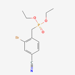 molecular formula C12H15BrNO3P B15337646 Diethyl 2-Bromo-4-cyanobenzylphosphonate 
