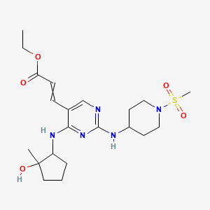 molecular formula C21H33N5O5S B15338012 Ethyl (E)-3-[4-[[(1R,2R)-2-Hydroxy-2-methylcyclopentyl]amino]-2-[[1-(methylsulfonyl)-4-piperidyl]amino]-5-pyrimidinyl]acrylate 
