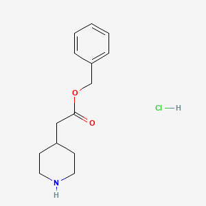 molecular formula C14H20ClNO2 B15338108 Benzyl 2-(Piperidin-4-yl)acetate Hydrochloride 