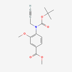 molecular formula C17H21NO5 B15338382 Methyl 4-((tert-butoxycarbonyl)(prop-2-yn-1-yl)amino)-3-methoxybenzoate 