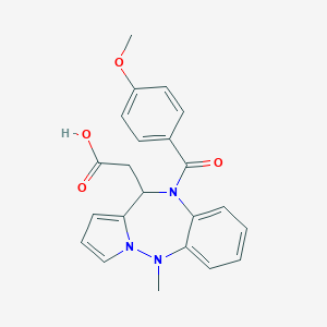 B153384 2-[5-(4-methoxybenzoyl)-10-methyl-4H-pyrrolo[1,2-b][1,2,5]benzotriazepin-4-yl]acetic acid CAS No. 131967-20-9