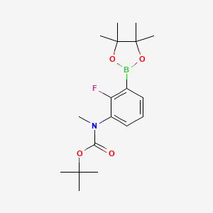 molecular formula C18H27BFNO4 B15338545 [2-Fluoro-3-(4,4,5,5-tetramethyl-[1,3,2]dioxaborolan-2-yl)-phenyl]-methyl-carbamic acid tert-butyl ester 