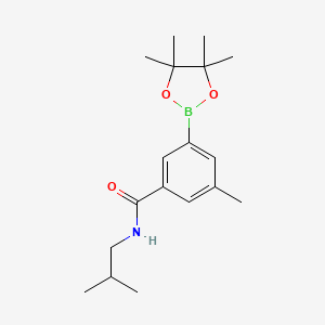 molecular formula C18H28BNO3 B15338711 N-isobutyl-3-methyl-5-(4,4,5,5-tetramethyl-1,3,2-dioxaborolan-2-yl)benzamide 