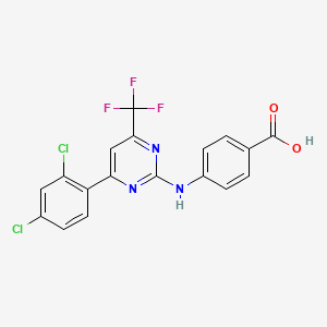 molecular formula C18H10Cl2F3N3O2 B15338720 N-[6-(2,4-Dichlorophenyl)-4-(trifluoromethyl)pyrimidin-2-yl]-4-aminobenzoic acid 