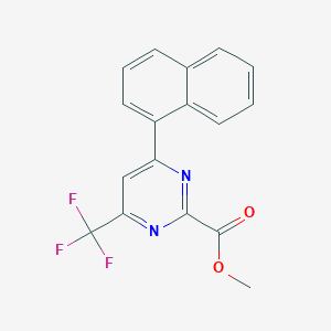molecular formula C17H11F3N2O2 B15338794 Methyl 4-(1-naphthyl)-6-(trifluoromethyl)pyrimidine-2-carboxylate 