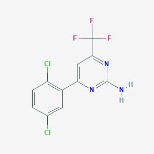 molecular formula C11H6Cl2F3N3 B15338875 2-Amino-6-(2,5-dichlorophenyl)-4-(trifluoromethyl)pyrimidine 