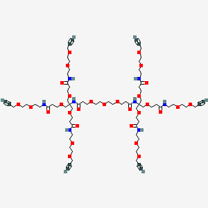molecular formula C78H126N8O29 B15339415 PEG3-bis(Amino-Tri-(Propargyl-PEG2-ethoxymethyl)-methane) 