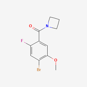 molecular formula C11H11BrFNO2 B15339533 Azetidin-1-yl(4-bromo-2-fluoro-5-methoxyphenyl)methanone 