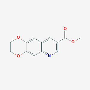 molecular formula C13H11NO4 B15339591 Methyl 2,3-Dihydro-[1,4]dioxino[2,3-g]quinoline-8-carboxylate 