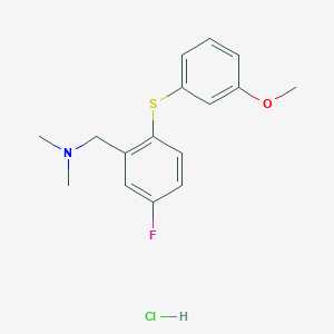 molecular formula C16H19ClFNOS B153397 N,N-Dimethyl-5-fluoro-2-(3-methoxyphenylthio)benzylamine hydrochloride CAS No. 134987-47-6