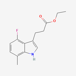 molecular formula C14H16FNO2 B15339750 Ethyl 3-(4-Fluoro-7-methyl-3-indolyl)propanoate 