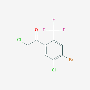 molecular formula C9H4BrCl2F3O B15339789 4'-Bromo-5'-chloro-2'-(trifluoromethyl)phenacyl chloride 