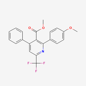 molecular formula C21H16F3NO3 B15339847 Methyl 2-(4-methoxyphenyl)-4-phenyl-6-(trifluoromethyl)nicotinate 