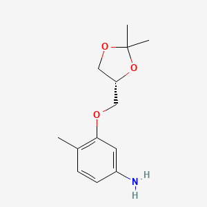 molecular formula C13H19NO3 B15339875 (R)-3-((2,2-dimethyl-1,3-dioxolan-4-yl)methoxy)-4-methylaniline 