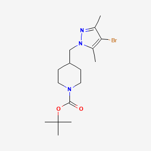 molecular formula C16H26BrN3O2 B15340015 tert-Butyl 4-((4-bromo-3,5-dimethyl-1H-pyrazol-1-yl)methyl)piperidine-1-carboxylate 