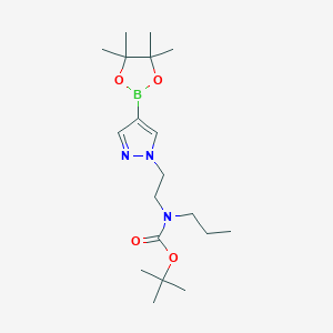 molecular formula C19H34BN3O4 B15340169 Propyl-{2-[4-(4,4,5,5-tetramethyl-[1,3,2]dioxaborolan-2-yl)-pyrazol-1-yl]-ethyl}-carbamic acid tert-butyl ester 
