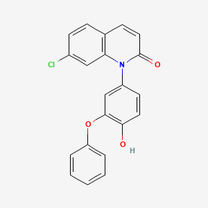 molecular formula C21H14ClNO3 B15340367 7-Chloro-1-(4-hydroxy-3-phenoxyphenyl)-quinolin-2(1H)-one 