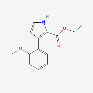 molecular formula C14H15NO3 B15340462 Ethyl 3-(2-Methoxyphenyl)-1H-pyrrole-2-carboxylate 
