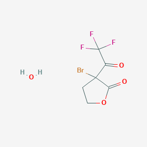 molecular formula C6H6BrF3O4 B15340594 a-Bromo-a-trifluoroacetyl-g-butyrolactone, hydrate 