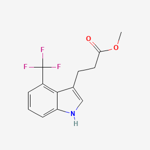 molecular formula C13H12F3NO2 B15340609 Methyl 3-[4-(Trifluoromethyl)-3-indolyl]propanoate 