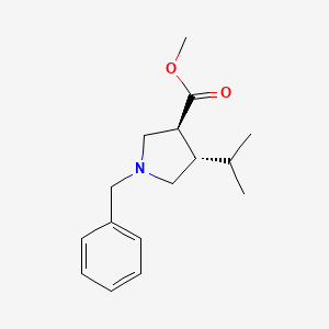 molecular formula C16H23NO2 B15340709 trans Methyl 1-benzyl-4-isopropylpyrrolidine-3-carboxylate 