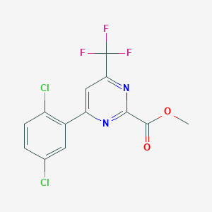 molecular formula C13H7Cl2F3N2O2 B15340851 Methyl 4-(2,5-dichlorophenyl)-6-(trifluoromethyl)pyrimidine-2-carboxylate 