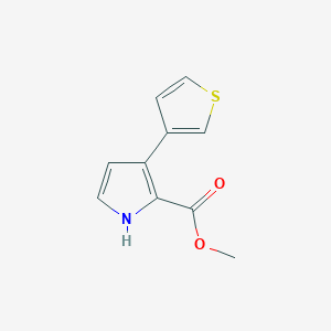molecular formula C10H9NO2S B15340877 Methyl 3-(3-thienyl)-1H-pyrrole-2-carboxylate 