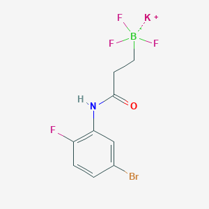 molecular formula C9H8BBrF4KNO B15340892 Potassium (3-((5-bromo-2-fluorophenyl)amino)-3-oxopropyl)trifluoroborate 