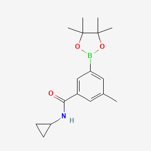 molecular formula C17H24BNO3 B15340918 N-cyclopropyl-3-methyl-5-(4,4,5,5-tetramethyl-1,3,2-dioxaborolan-2-yl)benzamide 