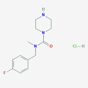 molecular formula C13H19ClFN3O B15341000 N-[(4-Fluorophenyl)methyl]-N-methylpiperazine-1-carboxamide hydrochloride 