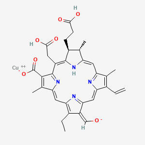 molecular formula C34H32CuN4O7 B15341036 Copper chlorophyllin B CAS No. 28777-01-7