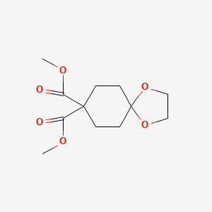 molecular formula C12H18O6 B15341104 Dimethyl 1,4-dioxaspiro[4.5]decane-8,8-dicarboxylate 
