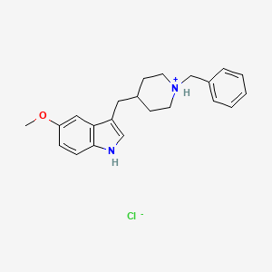 molecular formula C22H27ClN2O B15341121 Indole, 3-(1-benzyl-4-piperidylmethyl)-5-methoxy-, hydrochloride CAS No. 3515-59-1
