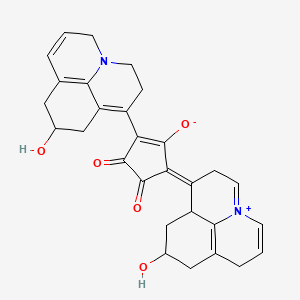 molecular formula C29H28N2O5 B15341197 3-(2-Hydroxy-julolidin-4-yl)-5-(1,4-dihydro-2-hydroxy-julolidin-4-ylidene-onium)-1,2-dioxo-cyclopenten-4-olate 