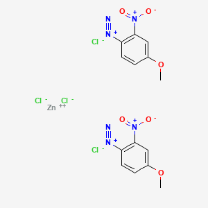 molecular formula C14H12Cl4N6O6Zn B15341327 zinc;4-methoxy-2-nitrobenzenediazonium;tetrachloride CAS No. 14239-24-8