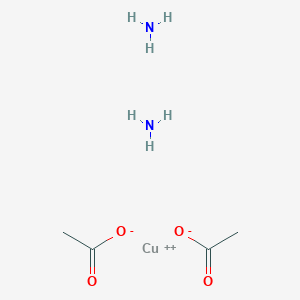 molecular formula C4H12CuN2O4 B15341397 Cuprammonium acetate CAS No. 13822-80-5