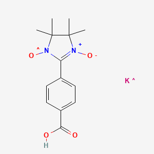 molecular formula C14H17KN2O4 B15341417 2-(4-Carboxyphenyl)-4,4,5,5-tetramethylimidazoline-1-oxyl-3-oxide potassium salt 