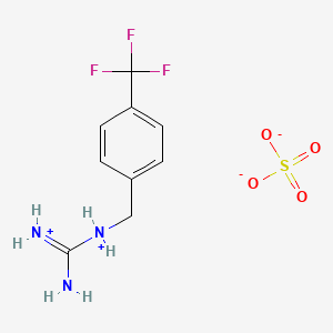 molecular formula C9H12F3N3O4S B15341429 1-(p-Trifluoromethylbenzyl)guanidine hemihydrogensulfate CAS No. 14629-09-5