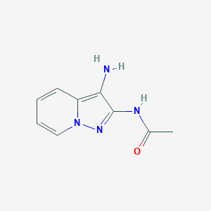molecular formula C9H10N4O B15341468 Acetamide,N-(3-aminopyrazolo[1,5-A](pyridin-2-YL))- 