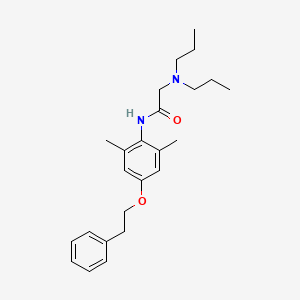 molecular formula C24H34N2O2 B15341533 Acetamide, N-(2,6-dimethyl-4-(2-phenylethoxy)phenyl)-2-(dipropylamino)- CAS No. 17179-47-4