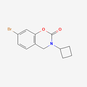 molecular formula C12H12BrNO2 B15341545 7-Bromo-3-cyclobutyl-3,4-dihydro-2H-benzo[e][1,3]oxazin-2-one 