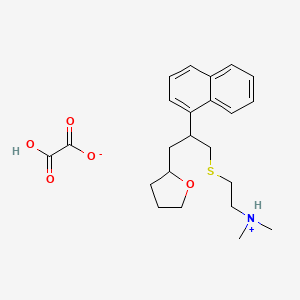 molecular formula C23H31NO5S B15341559 2-Furanpropanethiol, tetrahydro-S-(2-dimethylaminoethyl)-beta-(1-naphthyl)-, oxalate CAS No. 15224-80-3