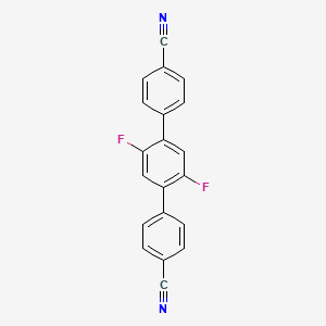 molecular formula C20H10F2N2 B15341663 4-[4-(4-cyanophenyl)-2,5-difluorophenyl]benzonitrile 