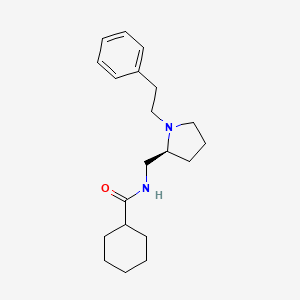 molecular formula C20H30N2O B15341784 Cyclohexanecarboxylic acid ((S)-1-phenethyl-pyrrolidin-2-ylmethyl)-amide 